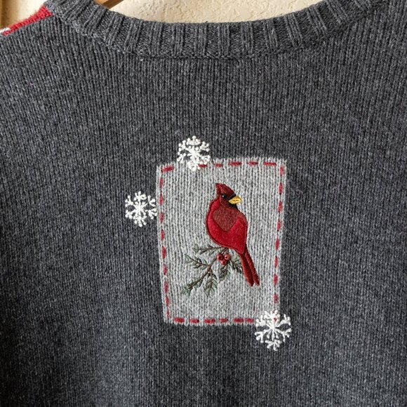 Croft & Barrow Size Large Winter Sweater Cardinal Zip Front Silk Blend - Picture 8 of 9